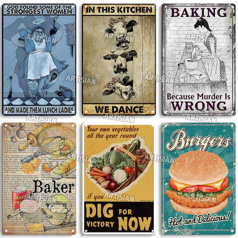 Artisian Kitchen Metal Plate Baking Tin Sign Retro Decorative Poster Wall Decor Garage Bar Pub Club Hotel Kitchen Home Man Cave