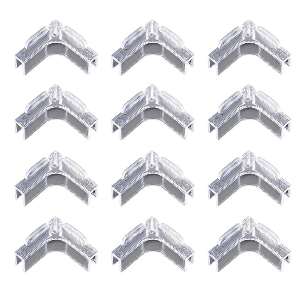 Pakke med 12 myke putebeskyttelser for akvarier Høymotstandsdyktig Enkel installasjon Akryl hjørnebeskyttere Klar støtfanger