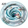 Festive Round Rug for Christmas 3D Rug, Vortex Optical Illusion Area Santa Snowman Staircase Modern Holiday Home Accents Depth Pattern, Non-slip Floor