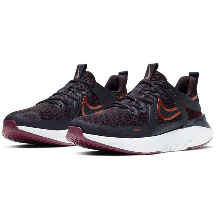 Nike Legend React 2 Burgundy Ash Metallic Copper Women Sneakers Red Black AT1369-602