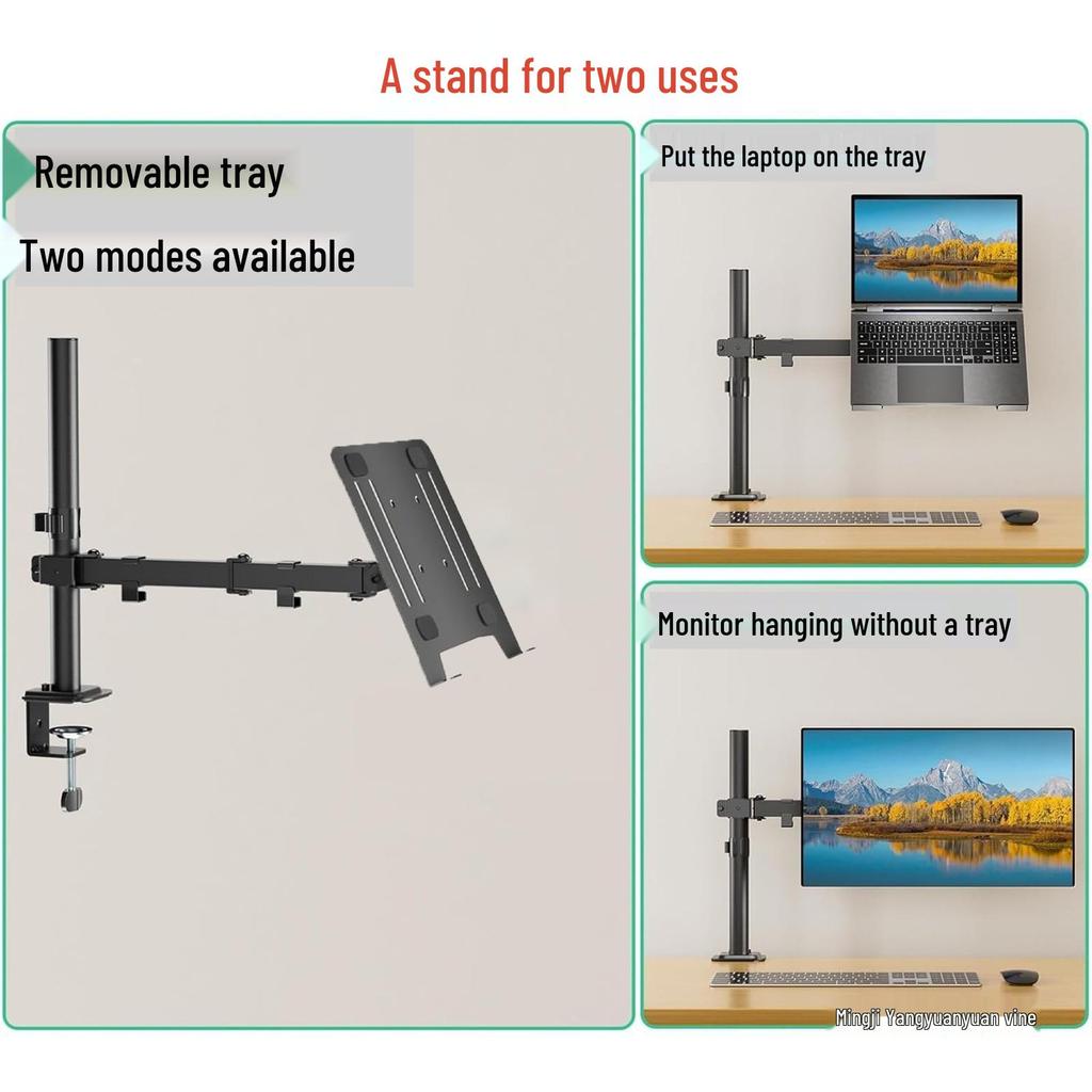 Punch-Free Telescopic Monitor Stand with Rotating, Lifting Arm