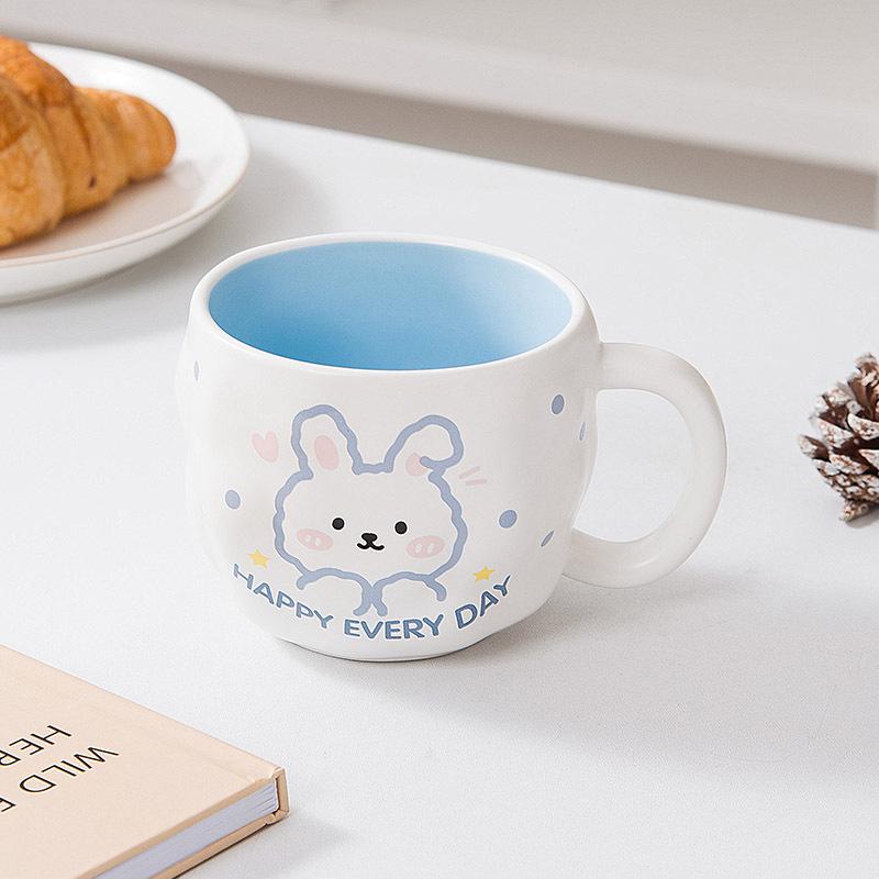 Soft Cute Rabbit Ceramic Mug Children's Coffee Water Cup Cute Cute Fun Home Couple Breakfast Milk Cup