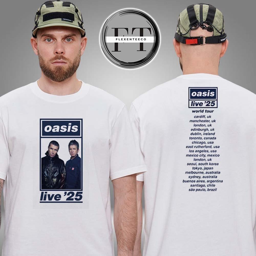 Oasis For Cardiff Tour 2025 Live 25 Schedule Concert Two Sided Unisex Unisex T-Shirt S