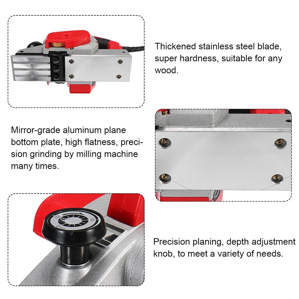 110/220V Handheld Electric Planer Powerful Wooden Copper Wire Wood Planer Carpenter Woodworking DIY Power Tools Kit 1500W