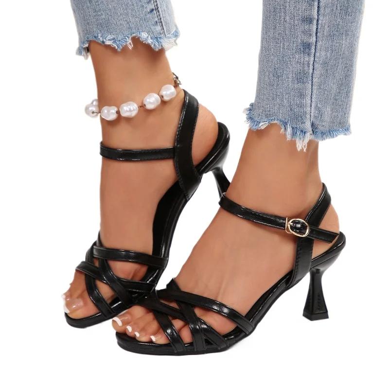Fashion Shoes Female 2025 New Open Toe Women's Sandals Fashion Shallow Office and Career Summer Plus Size Best Seller Heeled Sandals