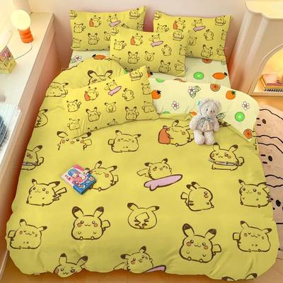 Pikachu Duvet Cover Set Cartoon Double-sided Print Bedding Set Children's Duvet Cover Pillowcase Large Bedroom Decoration Gift