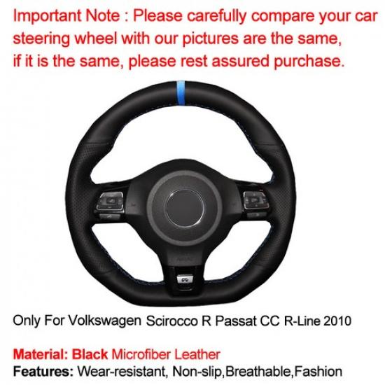 For Volkswagen Scirocco R Passat CC R-Line Hand Sewing Car Steering Wheel Cover