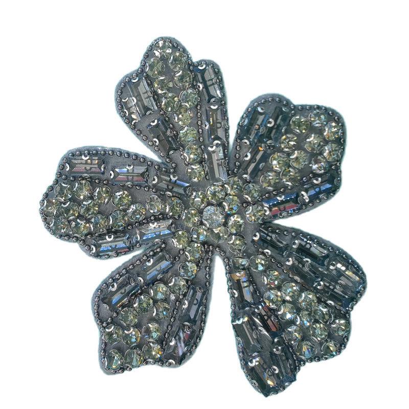 Aplique de Flor de Lantejoulas Autoadesivo para Vestido de Noite e Acessórios de Roupa