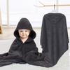Newborn Cartoon Hooded Swaddle Blanket - Absorbent Coral Fleece for Spring & Autumn