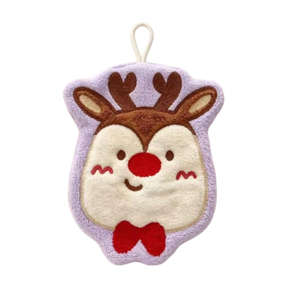 Coral Fleece Children's Small Towels Absorbent Christmas Tree Towel Cleaning Cloth  Christmas Gift