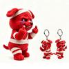 Injured and Tough Little Red Dog Plush Toy, Keychain, Cute Stress-Relief Gift
