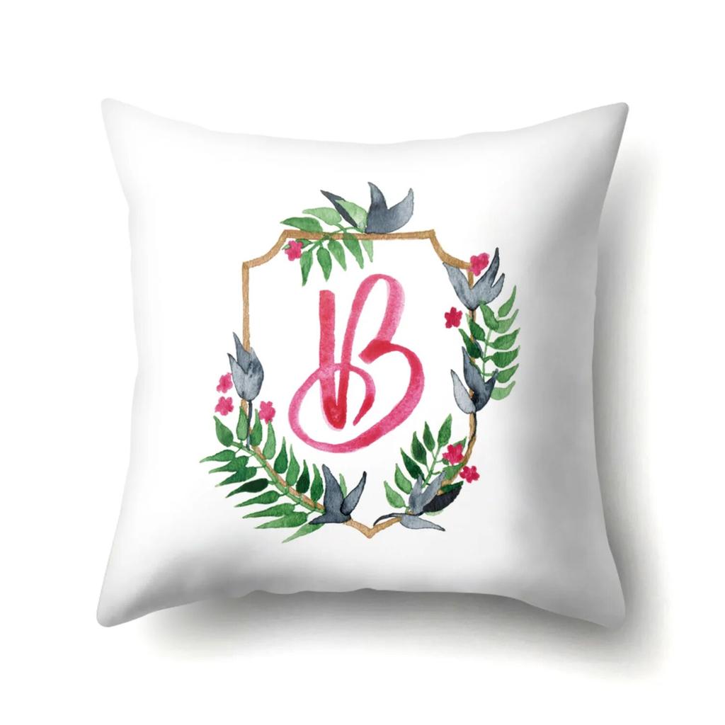 Creative Wreath Letter Pillowcase Office Cushion Cover Living Room  Waist