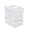 Cosmetic Storage Case 4 Layers Storage Box Plastic Transparent Stacking Container  Doll Storage