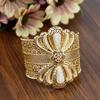 Vintage Algeriet Marocko Armband Manschett Armband För Kvinnor Guld Färg Turkiet Ottomansk Etnisk Bröllop Smycken Present