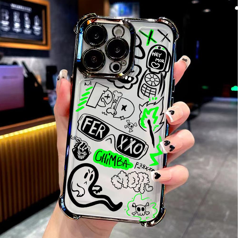 Feid Nitro Jam Ferxxo Plating Phone Case For Xiaomi Redmi A3 14C 13C 12C K50 A1 Note 14 13 12 11 10 9S Pro Plus 4G 5G Anti Fall