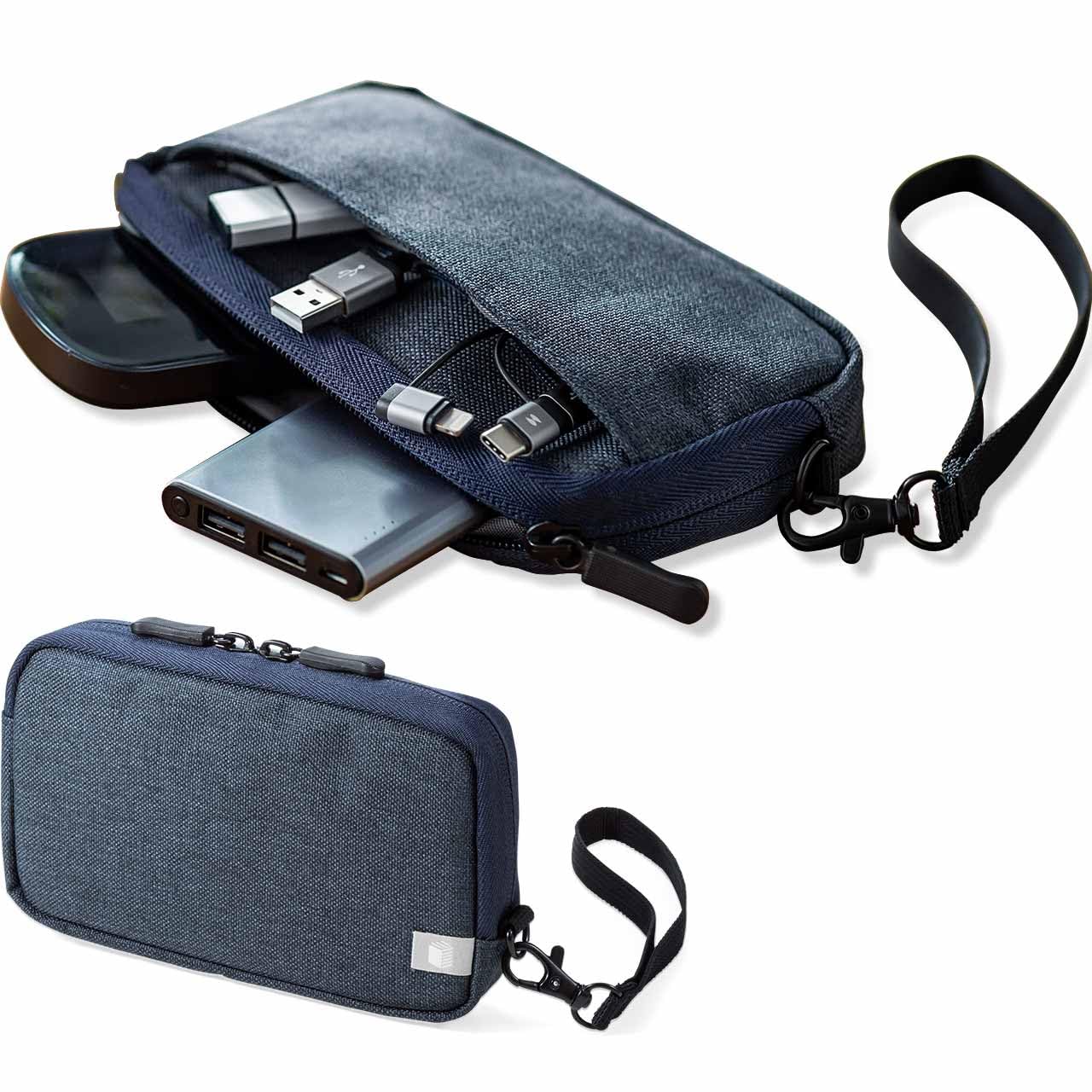 

Sanwa Direct Gadget Business Handy Item Storage Pouch, Slim, Travel, Trip, Pouch, Small, Navy, 200-BAGIN012NV