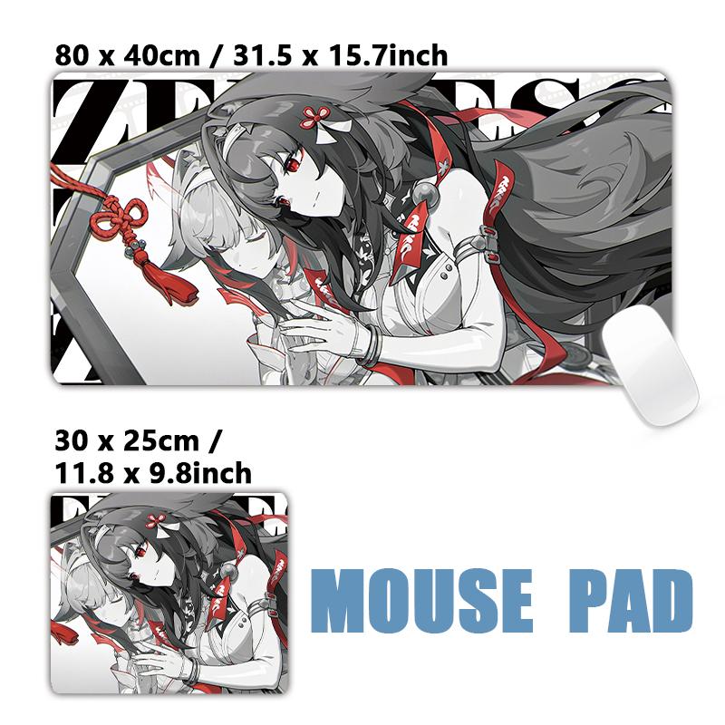Anime Zzz Mouse Pad 900x400mm Large NonSlip Gaming Desk Mat Laptop Keyboard Tray Office Zenless Zone Zero Black