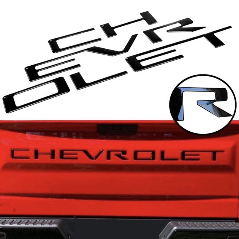 ABS Car Tail Letter Stickers Accessories for Chevrolet SILVERADO Auto Rear Trunk Emblem Badge Decal Decoration