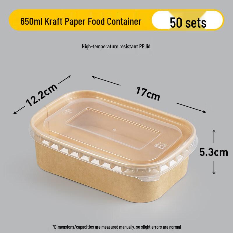 ZISIZ Kraft Paper Disposable Food Container