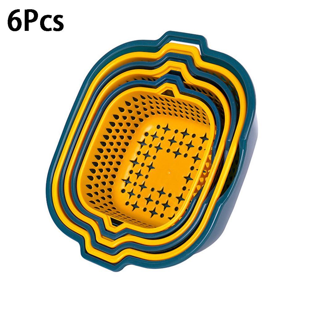 

Многофункциональный кухонный фильтр для мойки, корзина, набор, двухслойная корзина для фруктов и овощей, 1/6 шт., раковина для мытья фруктов и овощей, слив для овощей