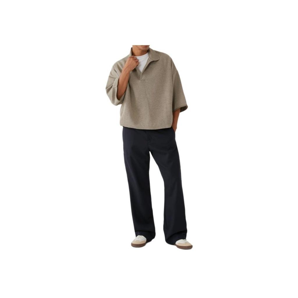 Fear of God Essentials 3/4 Sleeve Polo Heather Grey Men Tops 192SU244401F