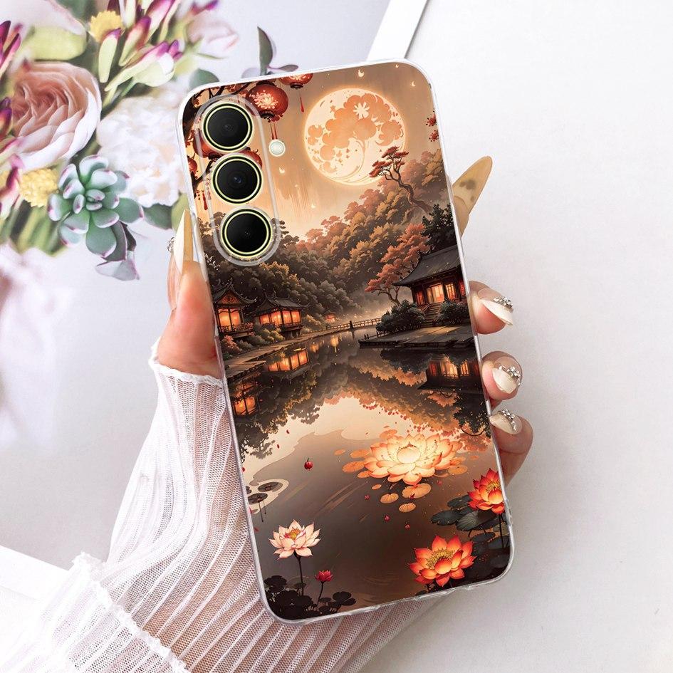 Hülle Für Samsung Galaxy A17 A37 A57 5G Cover Neue Stilvolle Blume Klare Weiche Silikon Handyhülle Für Samsung A 17 A 37 A 57 Stoßfänger
