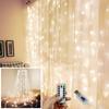 USB Fernbedienung 3x3 Kupferdraht 300 LED Vorhang Lichterkette - Eiszapfenlichter für Weihnachten, Hochzeiten, Feiertage, Märchenhafte Dekoration.