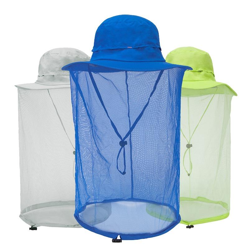 Hat Outdoor Sun Protection Big Eaves Hat Travel Bucket Hat Anti-mosquito Visor Net Gauze Hat