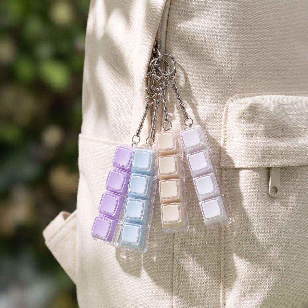 Taschenanhänger Tastatur Fidget Schlüsselanhänger 4 Tasten Knopf Fidget Clicker Spielzeug Tastenkappe Schlüsselanhänger Geschenke