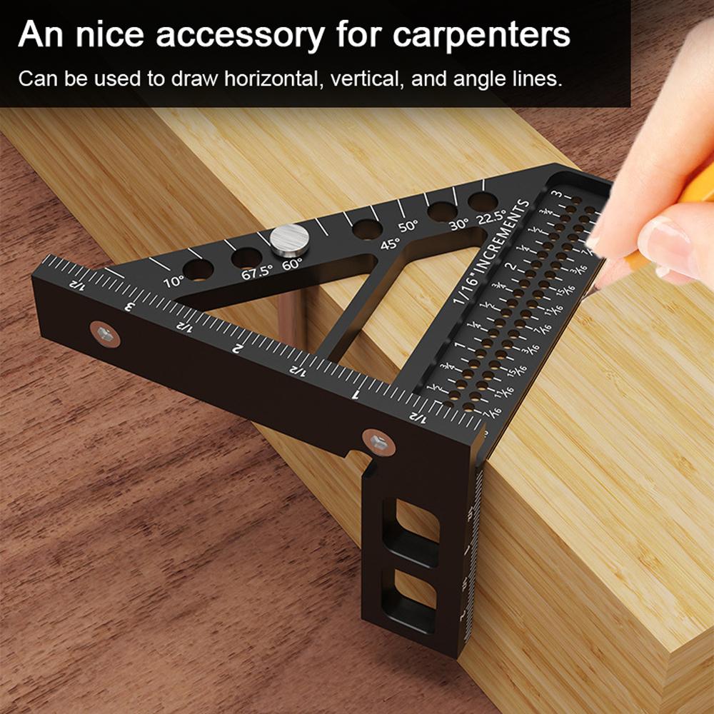 Regla de calibración CrossLine Línea vertical Ángulo de 45 grados Calibre de ángulo recto Regla de ángulo Aleación de aluminio