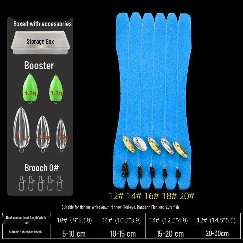 Tinplate Crankbait Rod with Red Sleeve Hook & White Stripe Melon Seed Lure - Gen 2 Poison Mosquito Fly & Tilapia Lure Set