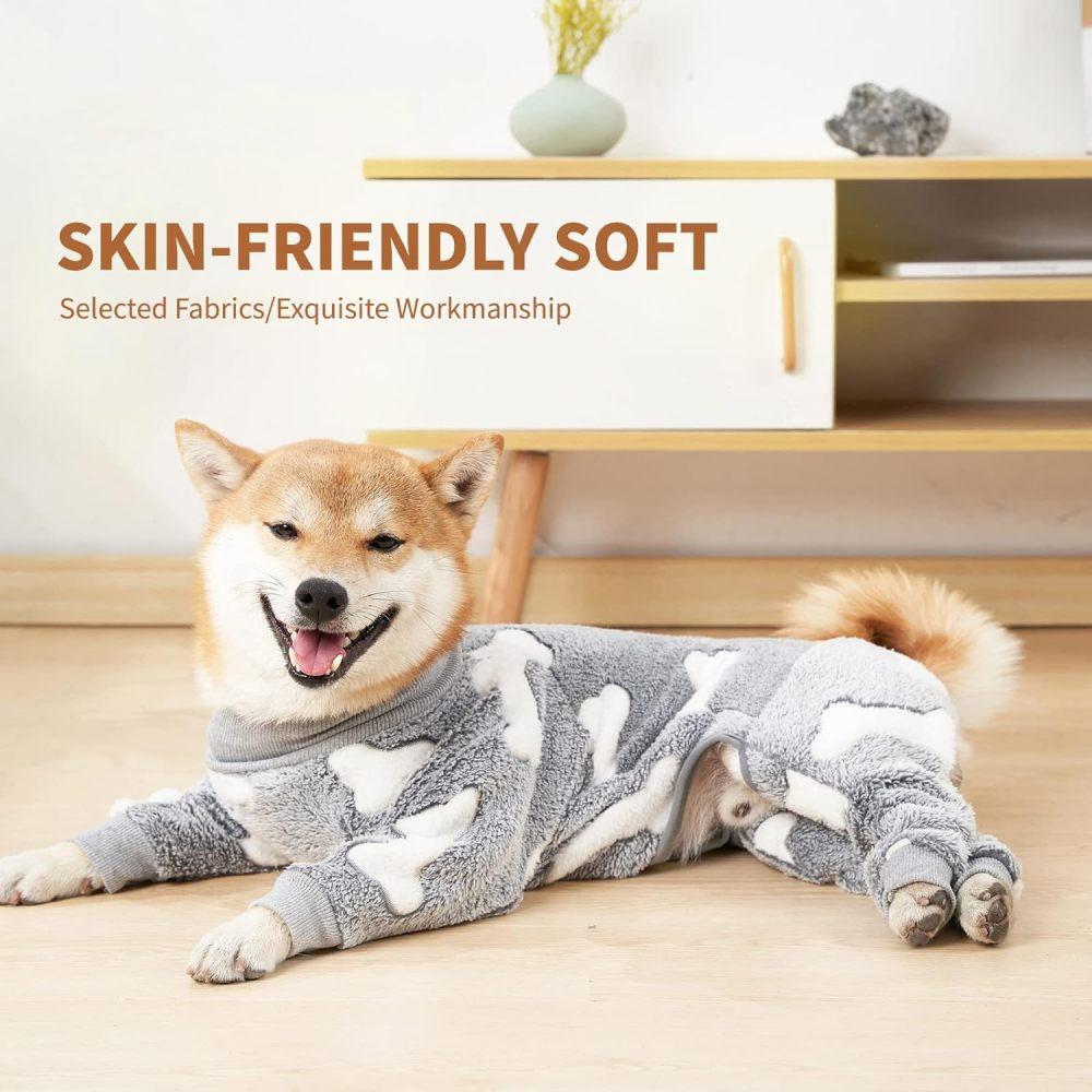 Pet Warm Clothes Comfortable Flannel Dog Pajamas Dog Loungewear Dog Onesies Small Dogs Four Legs Full Coverage