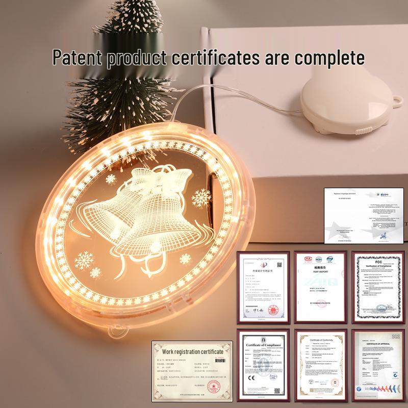 LED Neon Christmas Decoration Lights with 3D Letter Suction Cup, Acrylic Pendant, and Room Atmosphere Colored String Lights