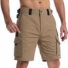 Men's Cargo Shorts Durable Fabric Multi Pocket Design Adjustable Waist Outdoor Utility