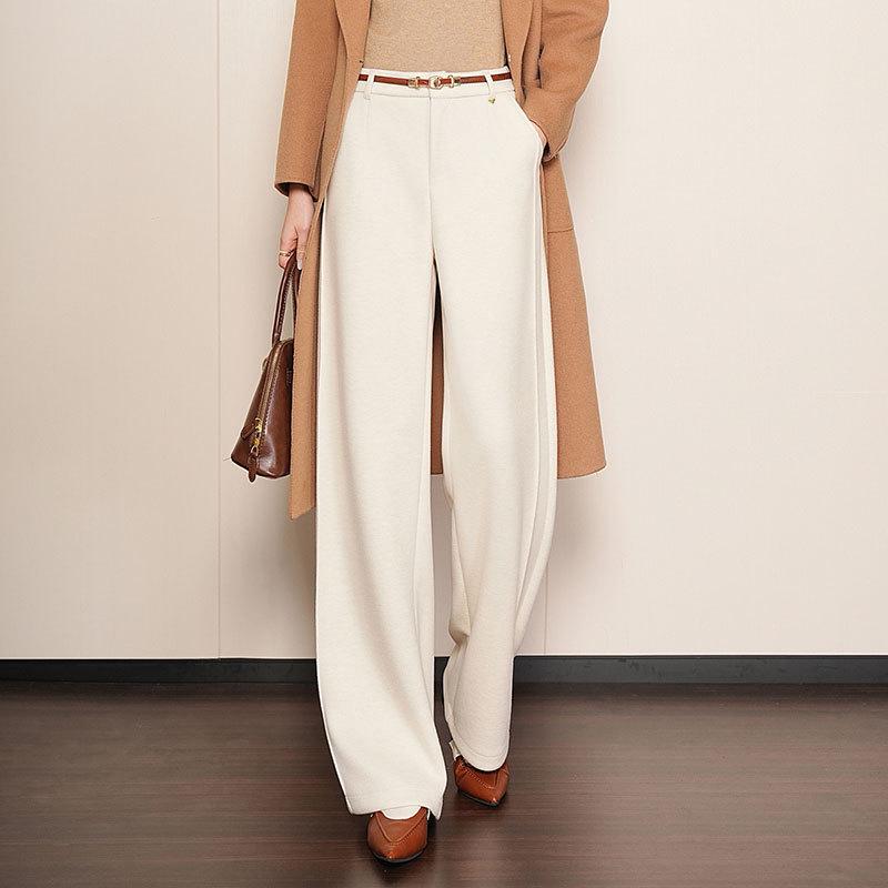 Women s Yamamoto White Wool Acetate Wide-Leg Pants - Autumn/Winter 2025 Collection S