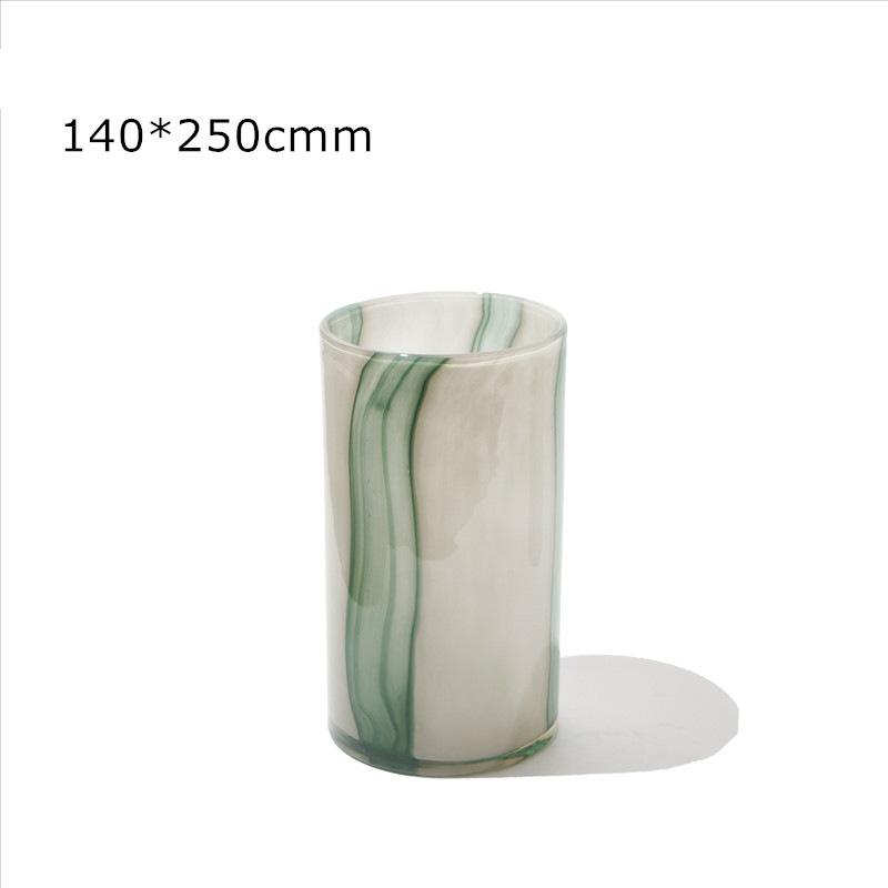 

Luxury Striped Glass Vase for Living Room Tabletop Flower Arrangement Decor