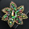 Luxury Elegant Colored Crystal Brooch Rhinestone Pearl Brooch Needle Clothing Suit Coat Accessories