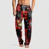 Men's Knitted Fashion Print Pocket Casual Pants Pajama Pants