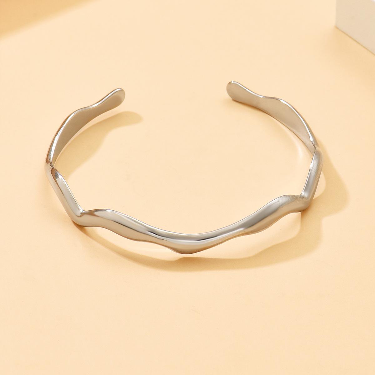 Baroque Wave Stainless Steel Adjustable Bracelet for Couples