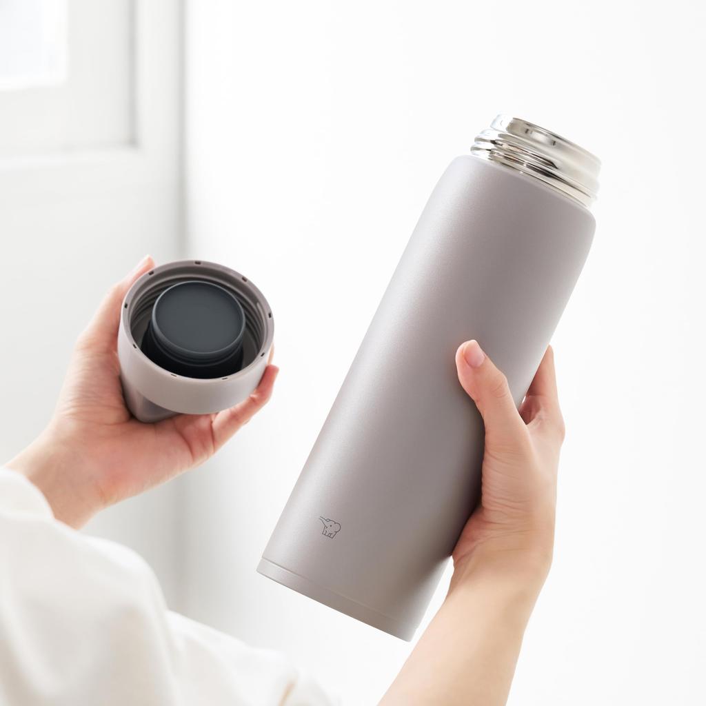 Zojirushi Edelstahlflasche SU-DA80-HM Große Kapazität 800ml Griff Schraubverschluss Spülmaschinenfest Nahtloser Ausgießer Mineralgrau