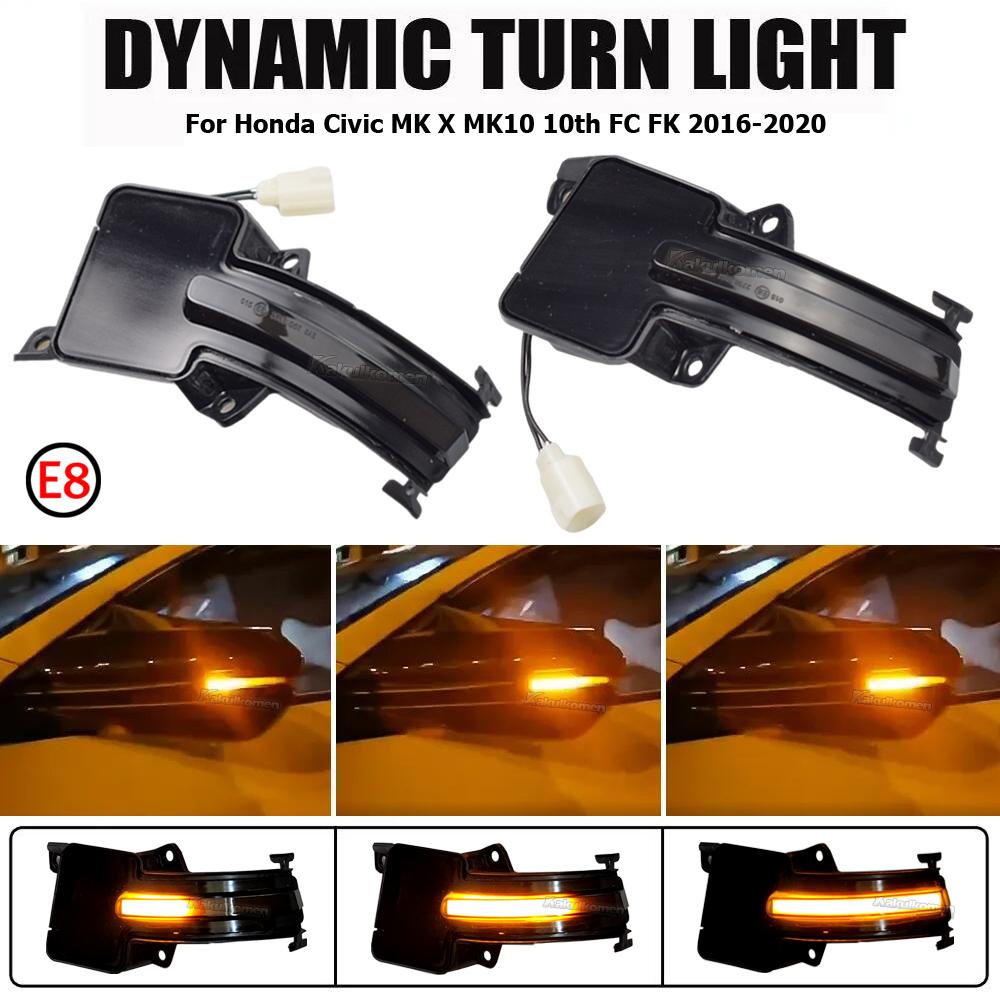LED Side Wing Rearview Mirror Sequential Dynamic Blinker Turn Signal Light For Honda Civic MK X MK10 10th FC FK 2016 2017-2020