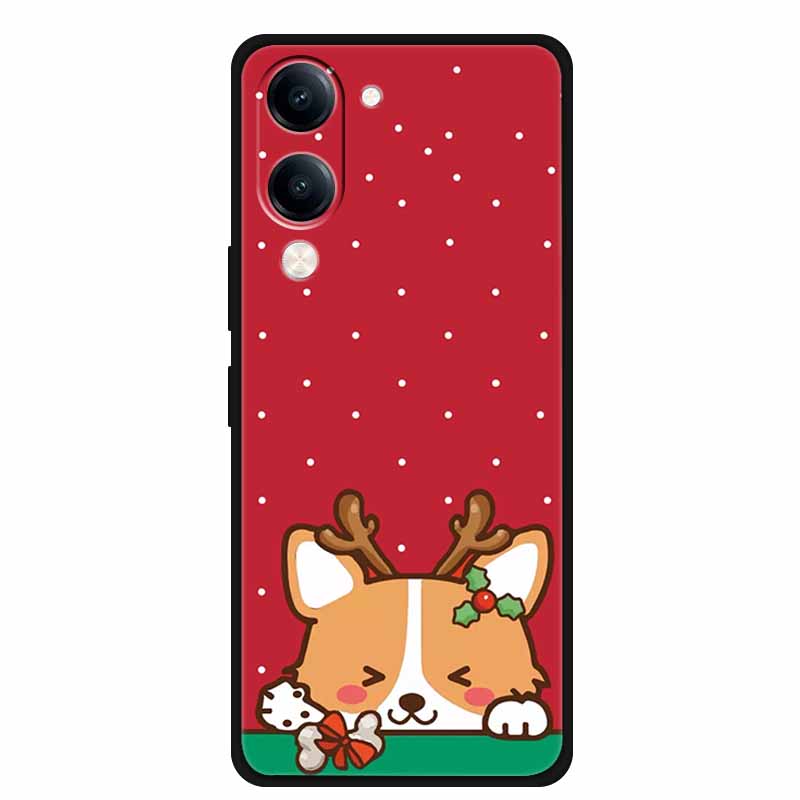 Christmas Case For Vivo Y04 Y04S Y37C Soft Silicone Phone Cover Funda For Vivo Y 04 04S 37C Black TPU Protective Bumper Casing