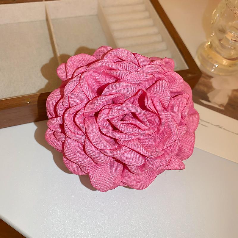 Elegant Floral 3D Hair Clip - Sweet Bangs Duckbill Accessory for Summer