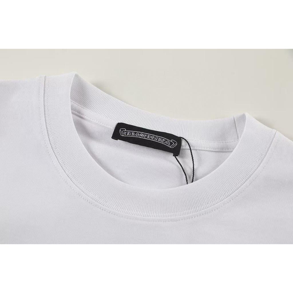 W377 CHROME HEARTS 2025 Letní nové vysoce kvalitní bavlněné kulaté tričko volné velikosti pro muže a ženy, párové tričko