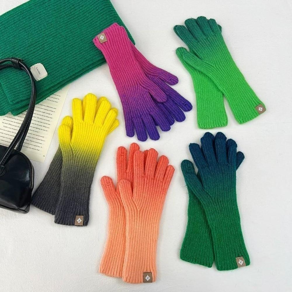 Thick Winter Gloves Fingertip Openings All Finger Gloves New Knit Gloves For Women Men