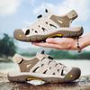 Outdoor Strandschuhe für Herren Römerschuhe Atmungsaktive Bequeme Sandalen Rutschfest Herren Sommer-Schuhwerk Lässige Leder Herrenschuhe
