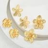 6 Piece Fashion Metal Flower Earrings Set Jewelry Women Trendy Shiny Daily Party Accessory Decorative Gift Idea For Her