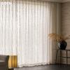 1PC LOZUJOJU Elegant Bamboo Voile Drape Jacquard Translucent Sheer Curtain for Bedroom Living Room Home Decor