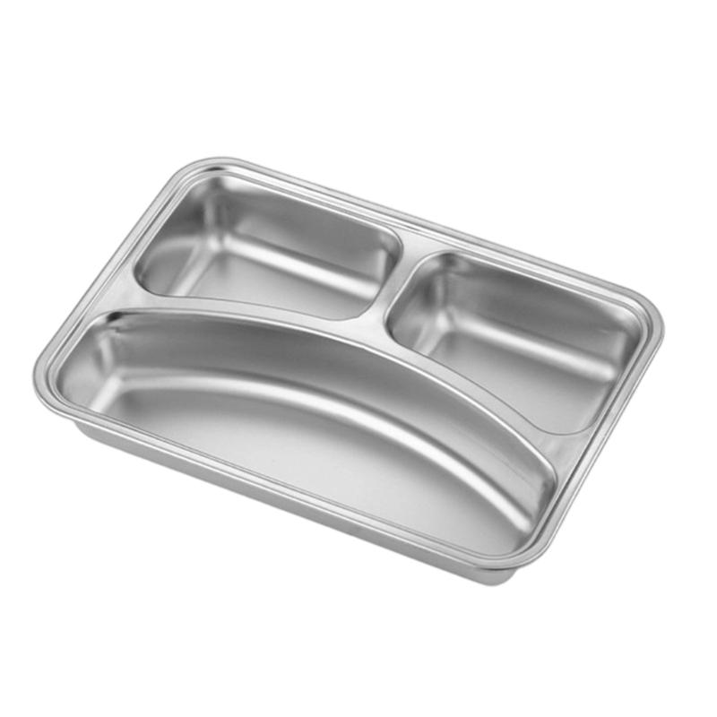 304 Stainless Steel Dinner Plate Serving Dish Rustproof Dishware For Family Outdoor Camping Kitchen Use