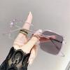Photochromic Three-Dimensional Butterfly Myopia Glasses Trendy Square Near Sight Glasses Anti Blue Light Color Changing Eyewear